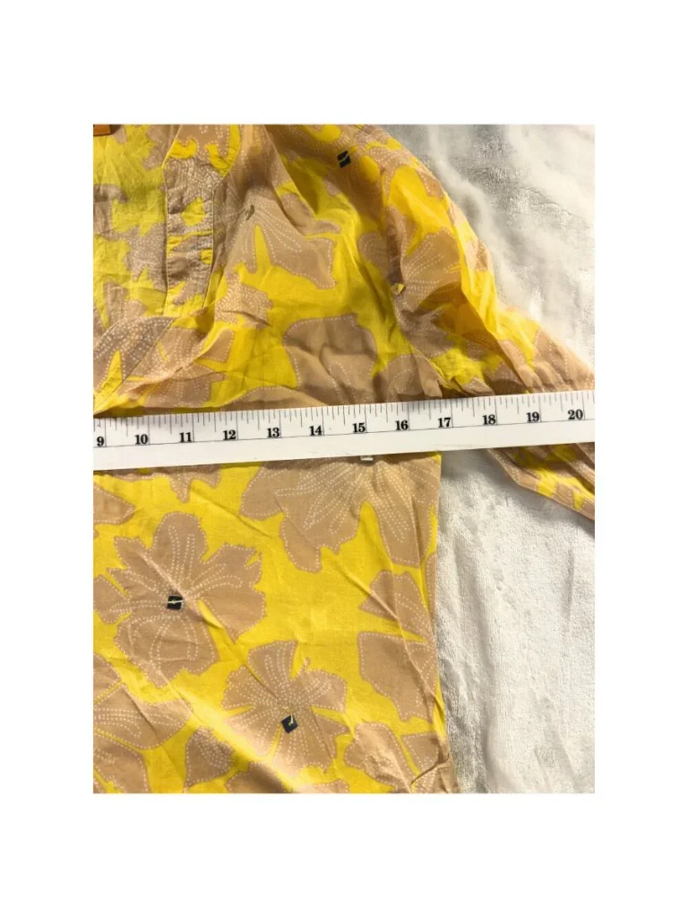 Tory Burch Yellow Floral Cotton Resort Blouse Small